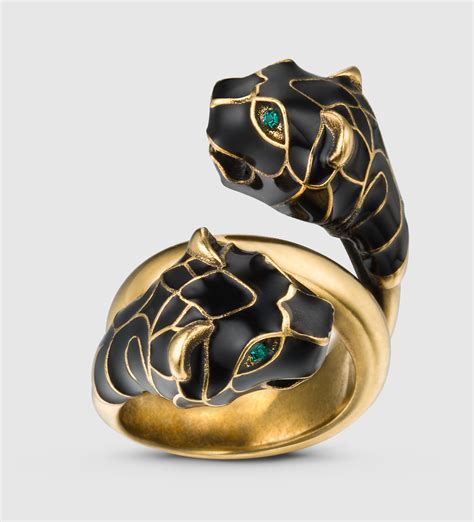 Gucci Tiger Head Enamel Ring 